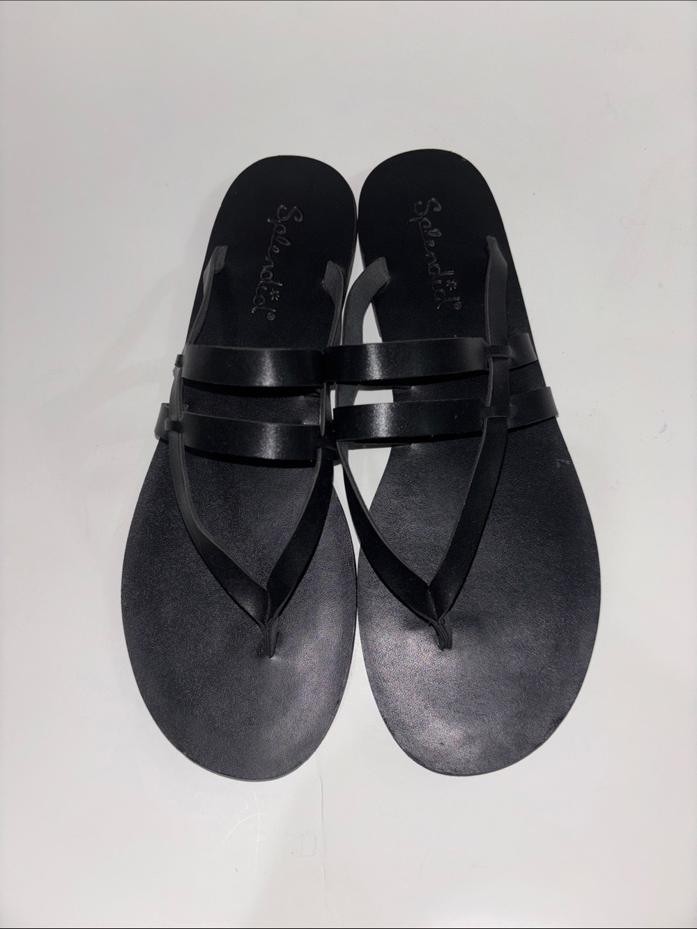 Splendid Black Multi-Strap Toe-Post Sandals